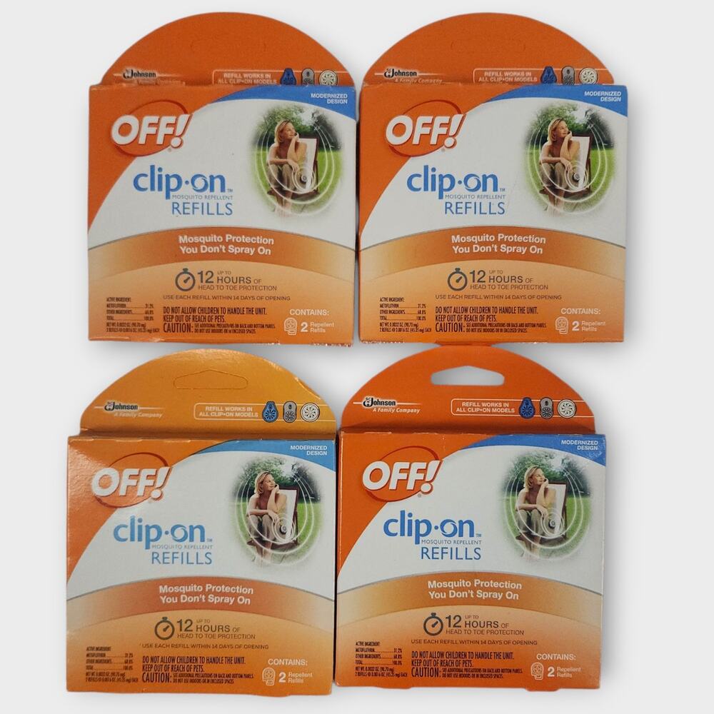 Lot of 4 Off! Clip-On Refills Mosquito Repellent For All Clip On Models